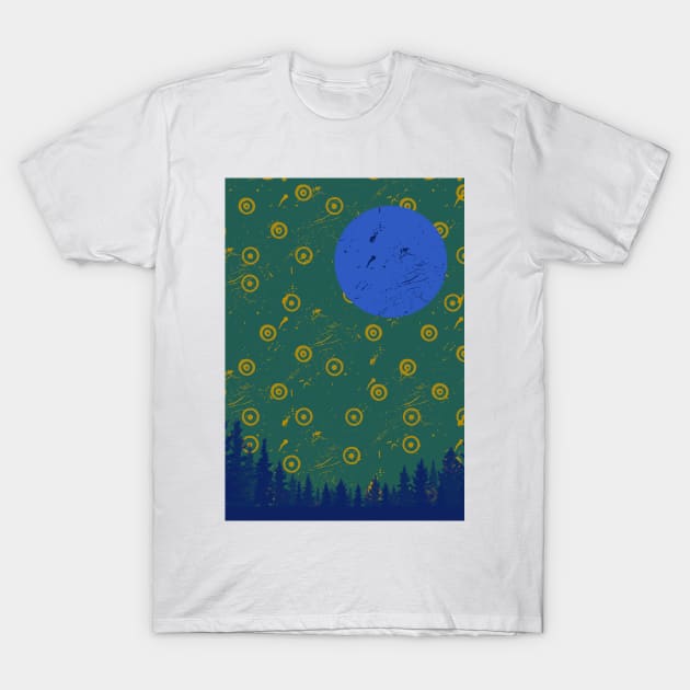 Blue Moon and Polka Stars T-Shirt by MercMonster48 